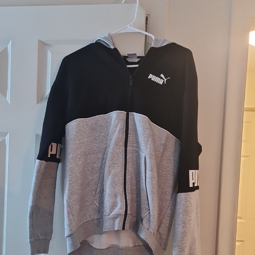 Puma Two-Tone Black and Gray Hoodie